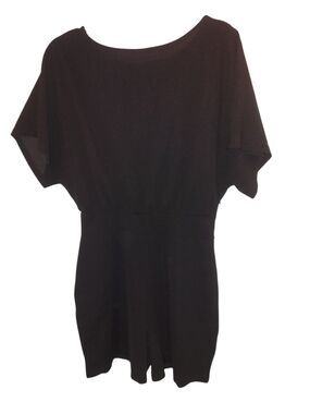 Black Women's Short Sleeve Romper, Size Medium
